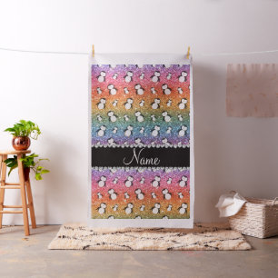 Personalisierter Name heller Regenbogen-Glitzer-Pi Stoff