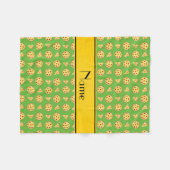 Personalisierter Name hellgrüne Pizzen Fleecedecke (Vorderseite (Horizontal))