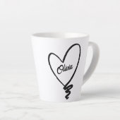 PERSONALISIERTER NAME HERZ-TASSE MILCHTASSE (Rechte Ecke)