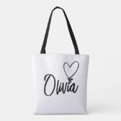 PERSONALISIERTER NAME HERZ TOT BAG TASCHE (Rückseite)
