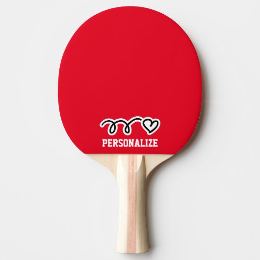 Personalisierter Name Herzdesign Tischtennispaddel Tischtennis Schläger (Vorderseite)