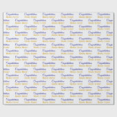 Personalisierter Name Herzlichen Glückwunsch Blue Geschenkpapier (Flach)