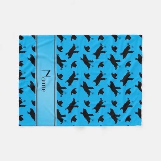 Personalisierter Name Himmel Rodeo Bulle Reiten Fleecedecke (Vorderseite (Horizontal))