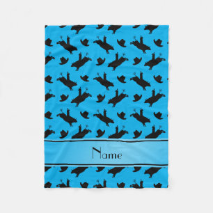 Personalisierter Name Himmel Rodeo Bulle Reiten Fleecedecke