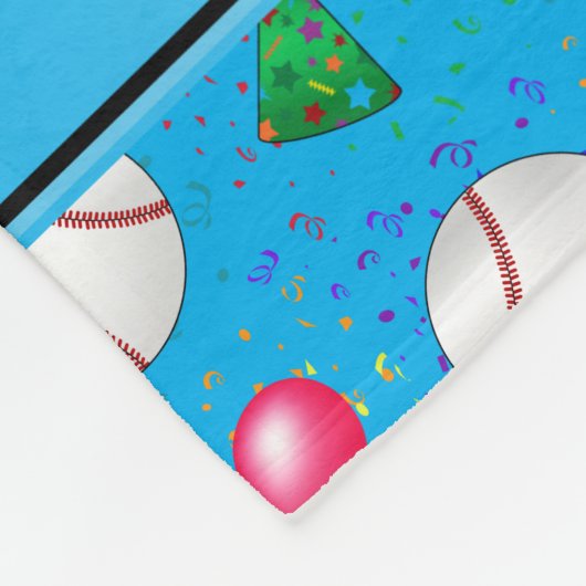 Personalisierter Name Himmelblau Baseball Geburtst Fleecedecke (Ecke)