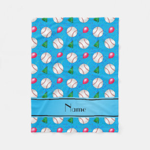 Personalisierter Name Himmelblau Baseball Geburtst Fleecedecke