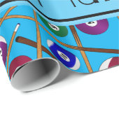 Personalisierter Name Himmelblau farbiges Poolmust Geschenkpapier (Rolleneckpunkt)