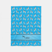 Personalisierter Name Himmelblau Fox Terrier Hunde Fleecedecke (Vorderseite)