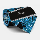 Personalisierter Name Himmelblau Glitzer extravaga Krawatte (Gerollt)