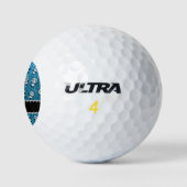 Personalisierter Name Himmelblau Glitzer Pandas Golfball (Logo)