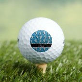 Personalisierter Name Himmelblau Glitzer Pandas Golfball (Insitu T-Shirt)