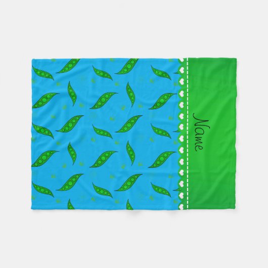 Personalisierter Name Himmelblau-grüne Perlmutt Fleecedecke (Vorderseite (Horizontal))