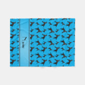 Personalisierter Name Himmelblau Labrador Retrieve Fleecedecke (Vorderseite (Horizontal))