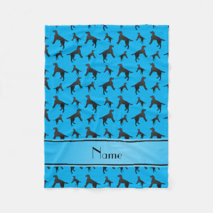 Personalisierter Name Himmelblau Labrador Retrieve Fleecedecke