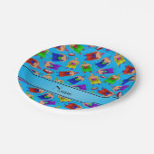 Personalisierter Name Himmelblau mexikanischer Wre Pappteller (Schrägansicht)