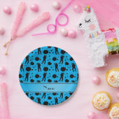 Personalisierter Name Himmelblau Painballmuster Pappteller (Party)