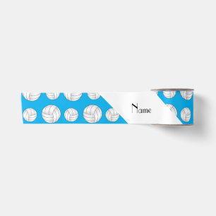 Personalisierter Name Himmelblau-Volleyball Satinband