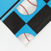 Personalisierter Name Himmelsblau Baseball-Schachb Fleecedecke (Ecke)