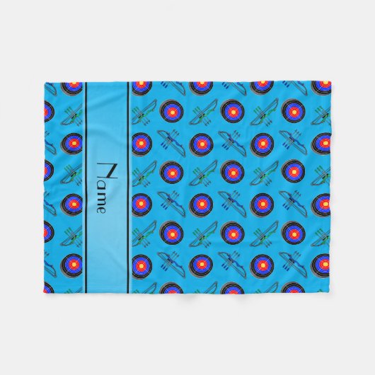 Personalisierter Name Himmelsblauer Bogenschießen Fleecedecke (Vorderseite (Horizontal))