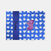 Personalisierter Name Hippie-Blue Schneeflocken Fleecedecke (Vorderseite (Horizontal))