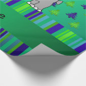 Personalisierter Name Hippo Geschenkpapier (Ecke)
