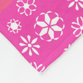Personalisierter Name Hippo rosa Schneeflocken Fleecedecke (Ecke)