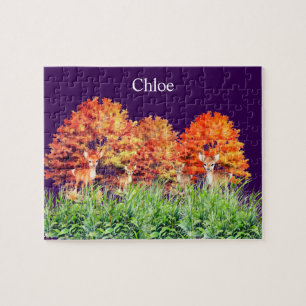 Personalisierter Name Hirsch Puzzle