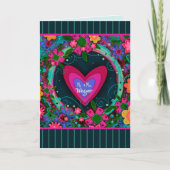 Personalisierter Name Hochzeit Modernes Herz Strei Karte (Vorderseite)