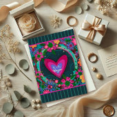 Personalisierter Name Hochzeit Modernes Herz Strei Karte