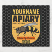 Personalisierter NAME Honey Bee Apiary Beehives Fa Bierflaschenetikett (Einzelnes Label)