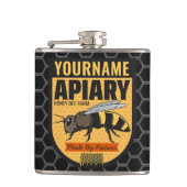Personalisierter NAME Honey Bee Apiary Beehives Fa Flachmann (Vorderseite)