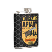 Personalisierter NAME Honey Bee Apiary Beehives Fa Flachmann (Rechts)