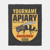 Personalisierter NAME Honey Bee Apiary Beehives Fa Fleecedecke (Vorderseite)