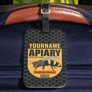 Personalisierter NAME Honey Bee Apiary Beehives Fa Gepäckanhänger