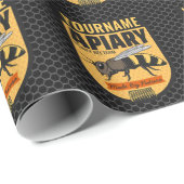 Personalisierter NAME Honey Bee Apiary Beehives Fa Geschenkpapier (Rolleneckpunkt)