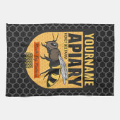 Personalisierter NAME Honey Bee Apiary Beehives Fa Geschirrtuch (Horizontal)