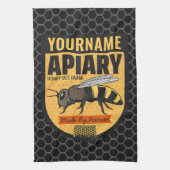 Personalisierter NAME Honey Bee Apiary Beehives Fa Geschirrtuch (Vertikal)