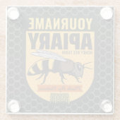 Personalisierter NAME Honey Bee Apiary Beehives Fa Glasuntersetzer (Rückseite)