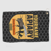 Personalisierter NAME Honey Bee Apiary Beehives Fa Golfhandtuch (Horizontal)