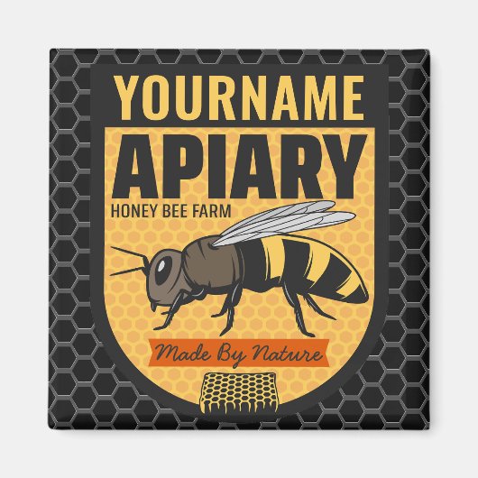 Personalisierter NAME Honey Bee Apiary Beehives Fa Magnet (Vorne)