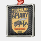 Personalisierter NAME Honey Bee Apiary Beehives Fa Ornament Aus Metall (Links)