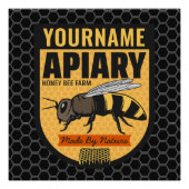 Personalisierter NAME Honey Bee Apiary Beehives Fa Poster (Vorderseite)