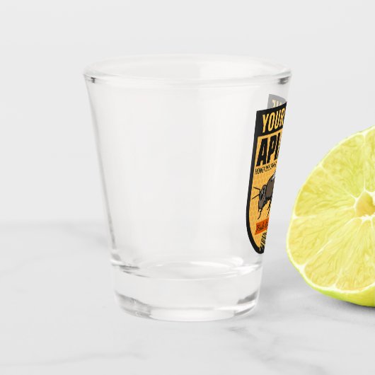 Personalisierter NAME Honey Bee Apiary Beehives Fa Schnapsglas (Links)