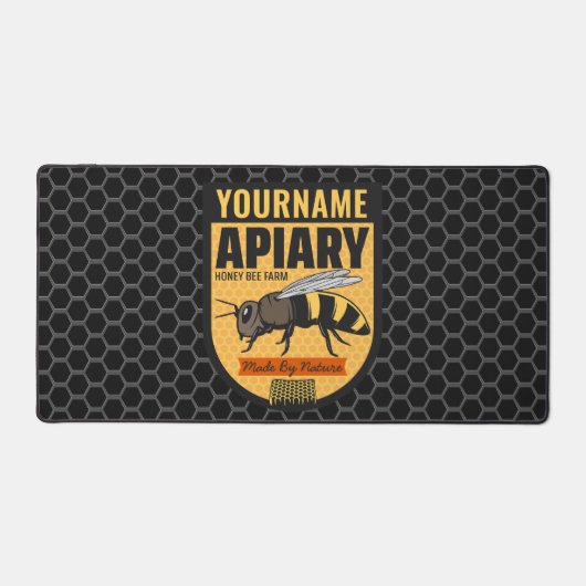 Personalisierter NAME Honey Bee Apiary Beehives Fa Schreibtischunterlage (Vorderseite)