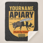 Personalisierter NAME Honey Bee Apiary Beehives Fa Sherpadecke (Vorderseite)