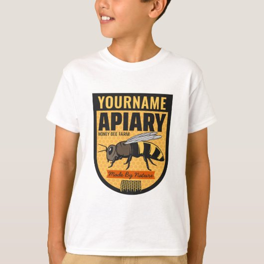 Personalisierter NAME Honey Bee Apiary Beehives Fa T-Shirt (Vorderseite)