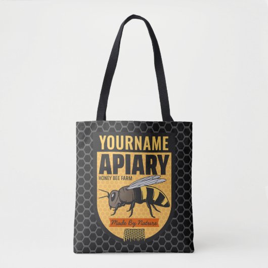 Personalisierter NAME Honey Bee Apiary Beehives Fa Tasche (Vorderseite)