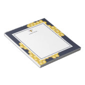 Personalisierter Name Honey Bee Navy Blue Notepad Notizblock (angewinkelt)
