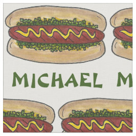 Personalisierter Name Hot Dog Mustard Relish Picni Stoff