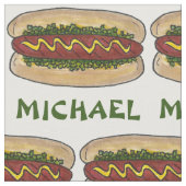 Personalisierter Name Hot Dog Mustard Relish Picni Stoff (Nahaufnahme)